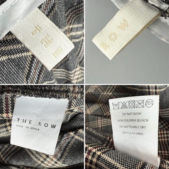 The Row Plaid Wool A-Line Midi Skirt S High Waist Pleated Quiet Luxury Academia - Picture 6 of 16